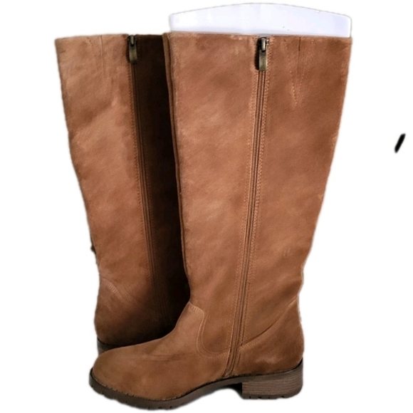 Bjorndal Sebastian Suede Leather Brown Tall Riding Boot Women 8 WC Wide Calf - Picture 8 of 13